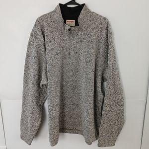 Wrangler Authentic Gray Men's Sweater Fleece Quaker Zip Size 2XL